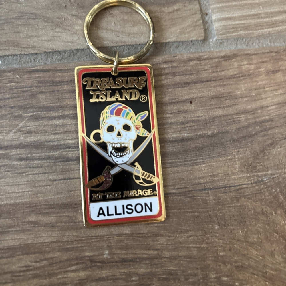 Treasure Island At The Mirage Vintage Pirate Las Vegas Keychain 1995‎ Allison